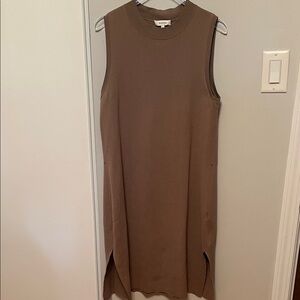 Babaton Sleeveless Tan Midi Dress in knit